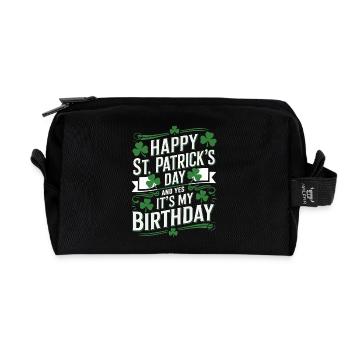 StPatrick's Birthday – Happy Birthday - Recycled Toiletry Zip Bag - black - Front