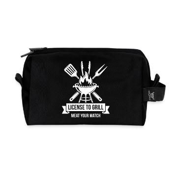 Lizenz zum Grill – Meat Your Match - Recycelte Kulturtasche - Schwarz - Vorne