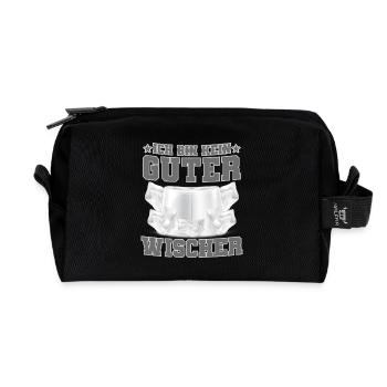 Papier toilette Je suis un bon serpillier - Trousse de toilette en tissu recyclé - noir - Devant