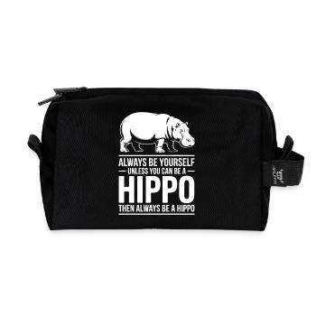 Nilpferd Sprüche Flusspferd Witz Nilpferd Geschenk - Recycelte Kulturtasche - Schwarz - Vorne