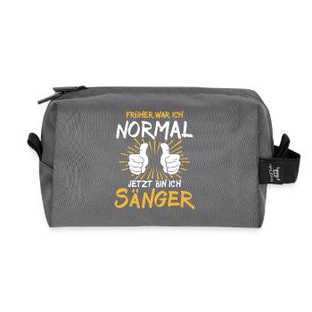 Chanteur disant - Trousse de toilette en tissu recyclé - anthracite - Devant