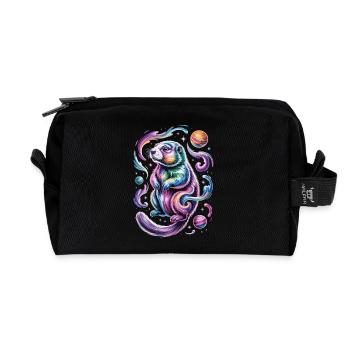 Otter Weltraum Shirt – Planet und Sterne - Recycelte Kulturtasche - Schwarz - Vorne