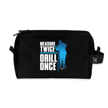 Pêche sur glace : mesure deux fois Drill une fois - Trousse de toilette en tissu recyclé - noir - Devant