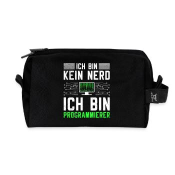 Computer I'M NOT A NERD I'M A PROGRAMMER - Recycled Toiletry Zip Bag - black - Front