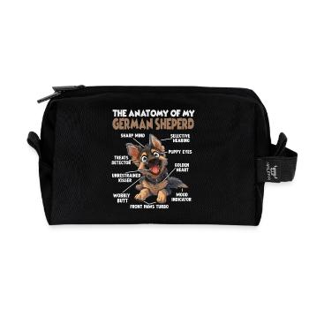Hundehalter Geschenk Deutscher Schäferhund Gassi T - Recycelte Kulturtasche - Schwarz - Vorne