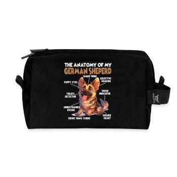 Hundehalter Geschenk Deutscher Schäferhund Gassi T - Recycelte Kulturtasche - Schwarz - Vorne