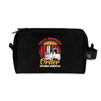 Staplerfahrer Englisch Spruch Stapler - Recycelte Kulturtasche - Schwarz - Vorne