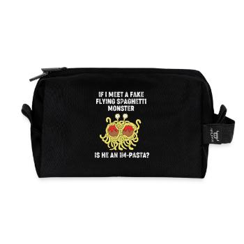 Pastafari FSM Atheist Flying Spaghetti Monster - Recycelte Kulturtasche - Schwarz - Vorne