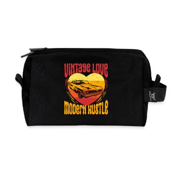 Auto Restauration Vintage Love - Recycelte Kulturtasche - Schwarz - Vorne
