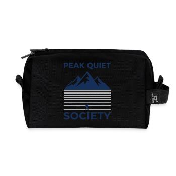PEAK QUIET Bergsilhouette Motiv - Recycelte Kulturtasche - Schwarz - Vorne