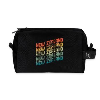 Néo-Zélandais Néo-Zélandais Rétro Vintage NZ - Trousse de toilette en tissu recyclé - noir - Devant