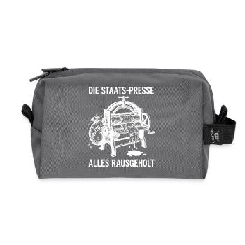 La presse d’État en a tout tiré - Trousse de toilette en tissu recyclé - anthracite - Devant