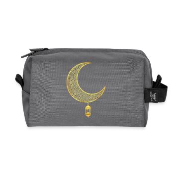 Ramadan Kareem Golden Crescent Moon - Recycled Toiletry Zip Bag - anthracite - Front
