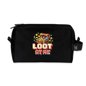 Loot zu mir | Pixel RPG Treasure Humor - Recycelte Kulturtasche - Schwarz - Vorne