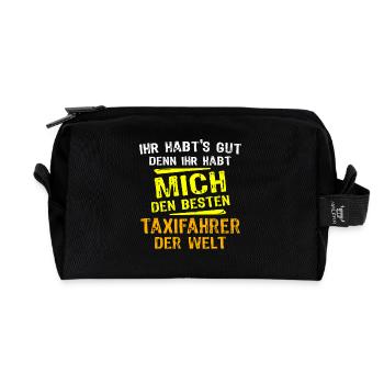 Taxi Driver Gift - Recycled Toiletry Zip Bag - black - Front