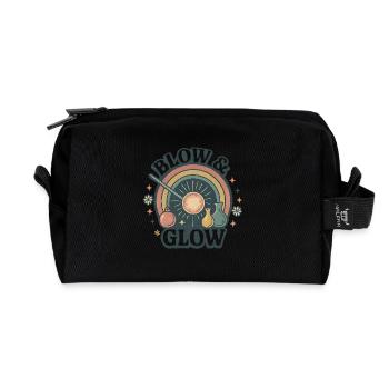 Glasblasen-Glow | Glasbläser Retro - Recycelte Kulturtasche - Schwarz - Vorne