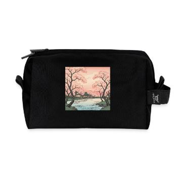 Traditioneller Japanischer Kirschblüten - Recycelte Kulturtasche - Schwarz - Vorne