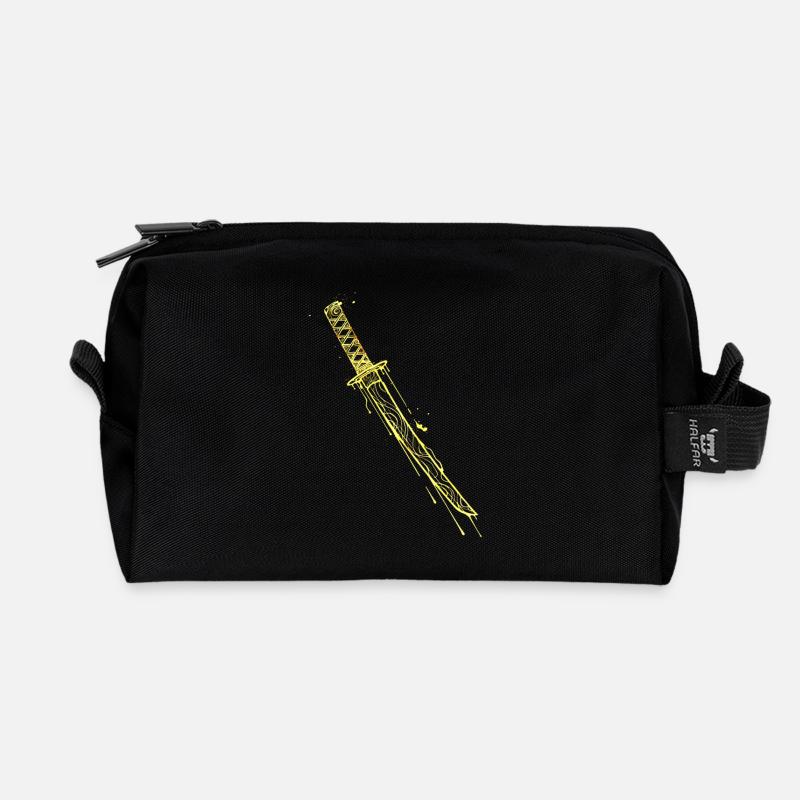 Goldenes Katana Samurai Schwert  - Recycelte Kulturtasche - Schwarz