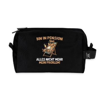 Pensioner Chilled quokka in a deck chair - Recycled Toiletry Zip Bag - black - Front