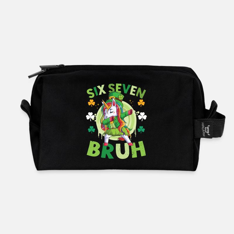 Einhorn-St. Patrick's Day - Recycelte Kulturtasche - Schwarz
