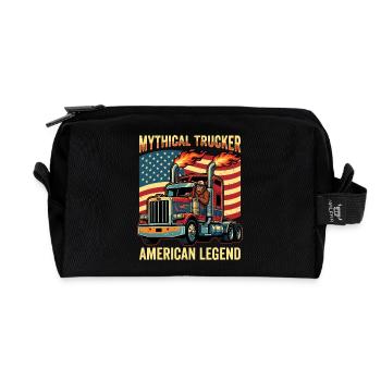 Camionneur Bigfoot, conducteur de semi-remorque américain - Trousse de toilette en tissu recyclé - noir - Devant