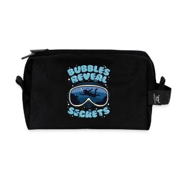Les bulles de plongée révèlent des secrets - Trousse de toilette en tissu recyclé - noir - Devant