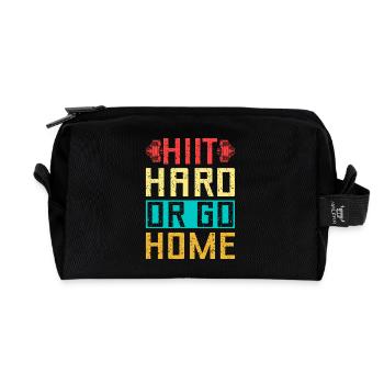 Fitness Fanatics Hiit Hard Or Go Home Calisthenics - Recycelte Kulturtasche - Schwarz - Vorne
