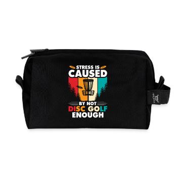Disc Golf Gifts Disc Golf - Recycled Toiletry Zip Bag - black - Front