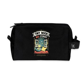 Tiny House Tiny Nook Big Stories - Recycled Toiletry Zip Bag - black - Front