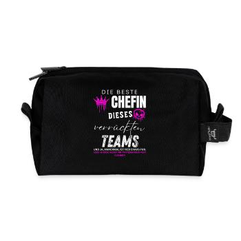 beste Chefin verrücktes Team Chefin geschenke - Recycelte Kulturtasche - Schwarz - Vorne