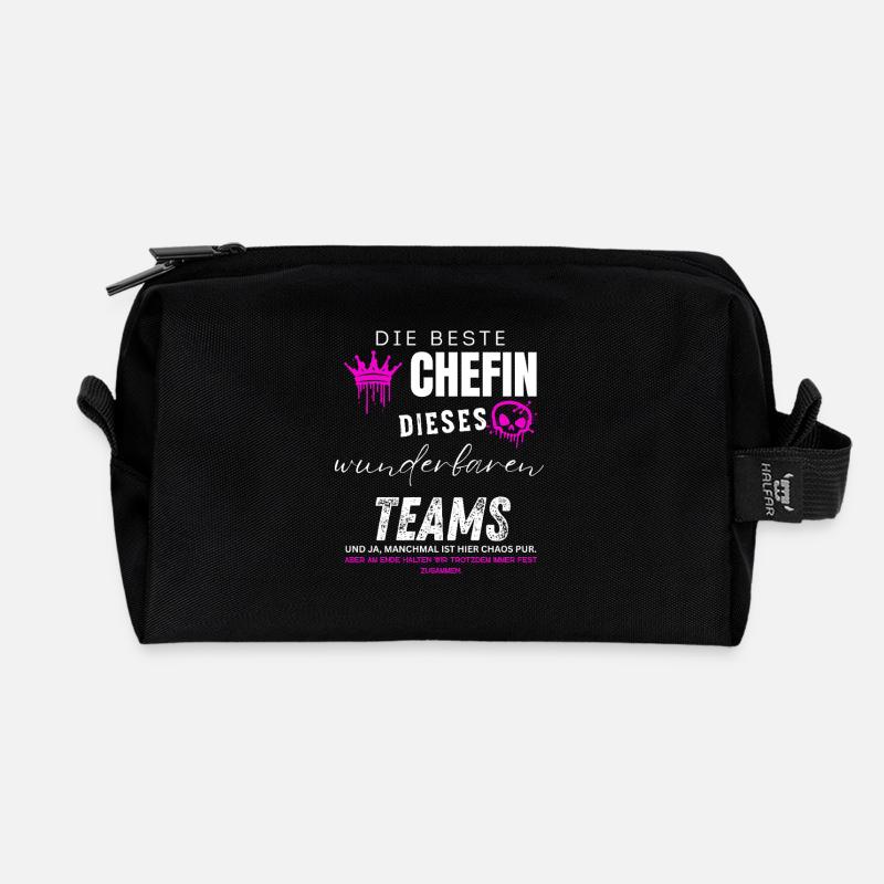 beste Chefin wunderbares Team Chefin geschenke - Recycled Toiletry Zip Bag - black