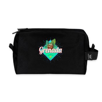 Grenada Karibik Urlaub Vintage Insel Souvenir - Recycelte Kulturtasche - Schwarz - Vorne