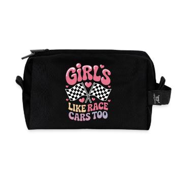 Autorennen Sprüche Mädchen Rennwagen Geschenk  - Recycelte Kulturtasche - Schwarz - Vorne
