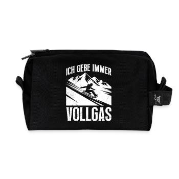 Bob driver I ALWAYS GO FULL THROTTLE FUNNY - Recycled Toiletry Zip Bag - black - Front