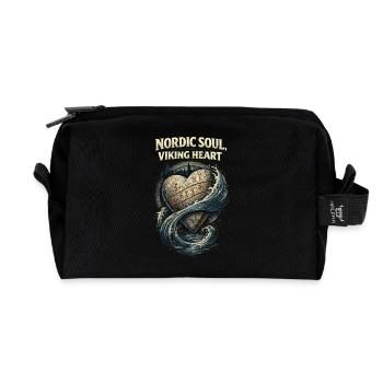 Cœur viking nordique viking de Soul nordique - Trousse de toilette en tissu recyclé - noir - Devant