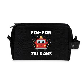 Pin-Pon Voiture Enfant: 8 Ans - Trousse de toilette en tissu recyclé - noir - Devant
