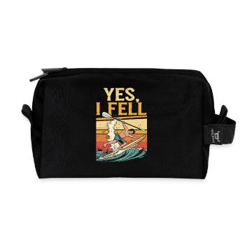 Stand Up Paddle Yes I Fell - Recycled Toiletry Zip Bag - black - Front