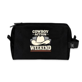 Cowboy-action-shooter. Cowboy-action-shooter - Recycelte Kulturtasche - Schwarz - Vorne
