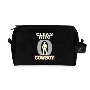 Cowboy-action-shooter. Cowboy-action-shooter - Recycelte Kulturtasche - Schwarz - Vorne