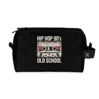 Cassette hip-hop des années 90 à l’ancienne - Trousse de toilette en tissu recyclé - noir - Devant