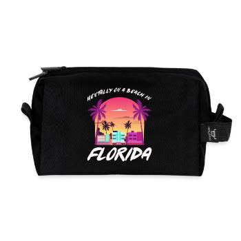 Florida Retro Sonnenuntergang Strandvibe - Recycelte Kulturtasche - Schwarz - Vorne