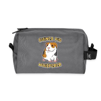 Guinea Pig Whisperer Cute Pet Lover Design - Recycled Toiletry Zip Bag - anthracite - Front