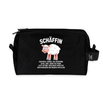 Sheep - Alpha Sheep with Sunglasses - Recycled Toiletry Zip Bag - black - Front