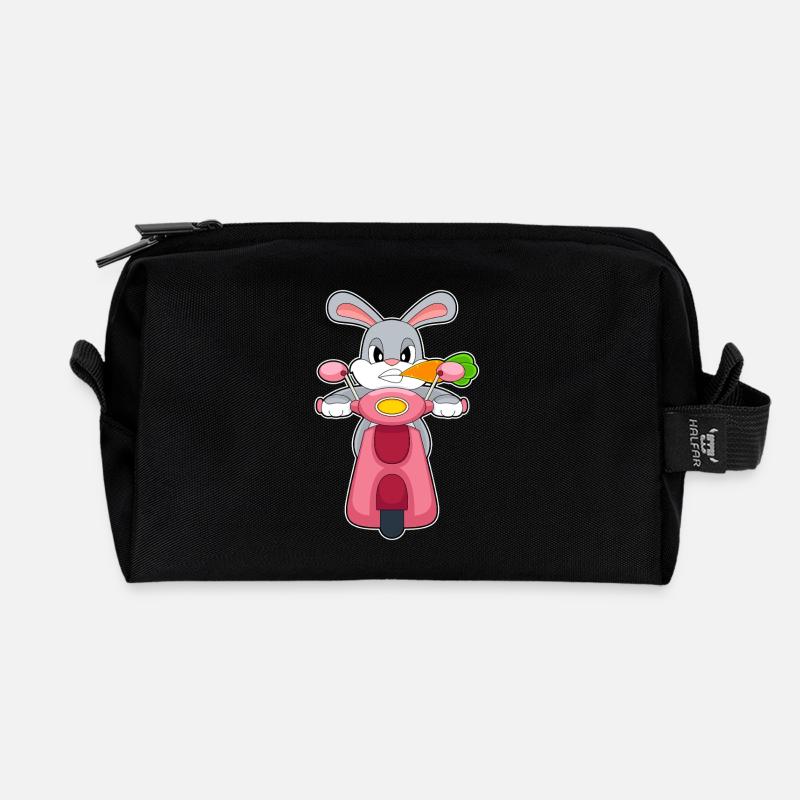 Hase Motorroller - Recycelte Kulturtasche - Schwarz