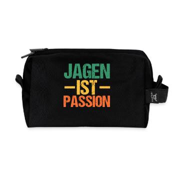 Jagd Jagen Waidmann Jäger - Recycelte Kulturtasche - Schwarz - Vorne