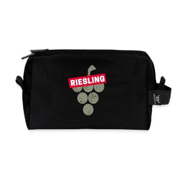 Riesling Rebe Vintage Weintrinker und Winzer Wein - Recycelte Kulturtasche - Schwarz - Vorne