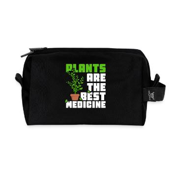 Plant Medicine - Recycled Toiletry Zip Bag - black - Front