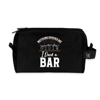 Propriétaire de pub, barman, cocktail, barmaid, bar - Trousse de toilette en tissu recyclé - noir - Devant
