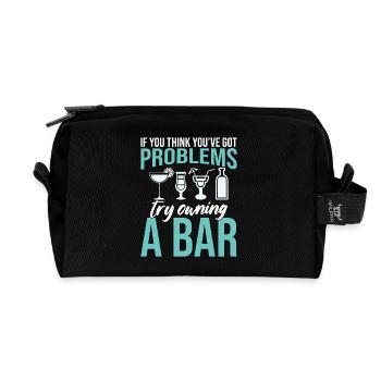 Barman Propriétaire de pub Barman Propriétaire de bar Propriétaire de barmaid - Trousse de toilette en tissu recyclé - noir - Devant