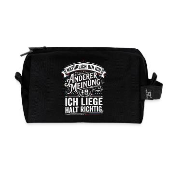 Of course I disagree Humor Saying - Recycled Toiletry Zip Bag - black - Front